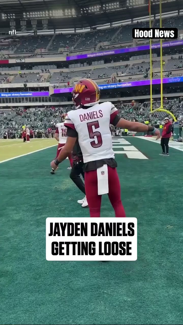 Getting loose #hoodnews #jaydendaniels #commanders #NFL #sports #football #viralvideo #wow #how #us