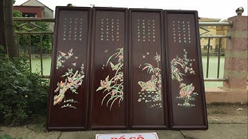 TRANH TỨ QUÍ-KHẢM ỐC SINGAPO-VÍP-0985230888-ĐỒ GỖ CŨ BÙI TUẤN