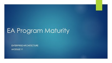 Enterprise Architecture  Program Maturity