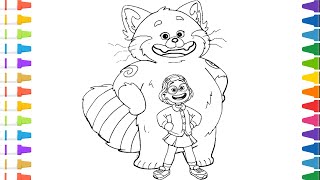 Turning Red Coloring Page | Coloring Mei Mei & Red Panda | The Coloring Pages