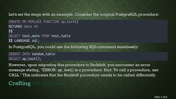 Solving the Redshift Spectrum Procedure Call Issue in SQL Statements
