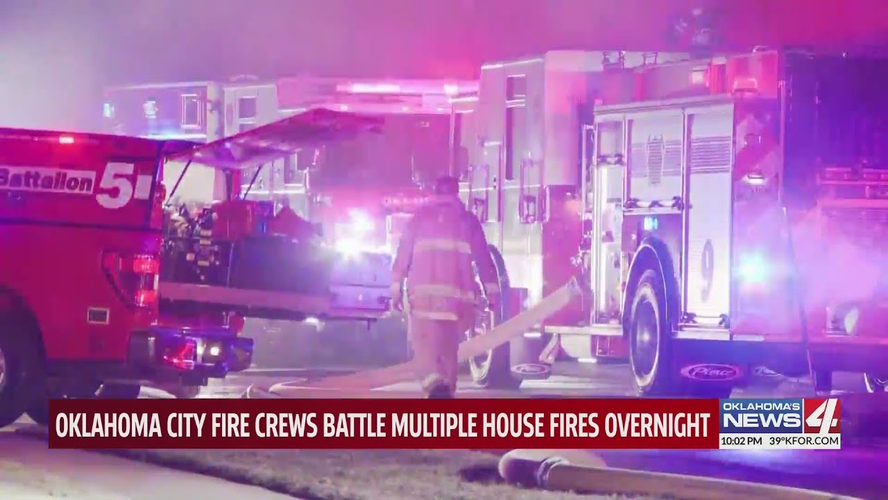 Oklahoma City fire crews battle multiple house fires overnight - YouTube