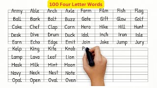 Four letter words 100 | 4letter words A to Z | Four letter words in english . Part 2 . #SEC