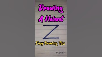 😮 Draw A Bike Helmet 🪖Using " Z " | Easy Drawing Tips❤️