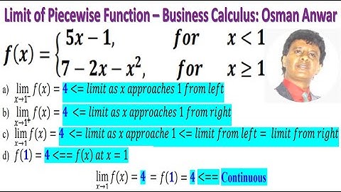 How to find Limit of Piecewise Function – Business Calculus: Osman Anwar