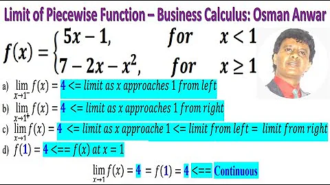 How to find Limit of Piecewise Function – Business Calculus: Osman Anwar