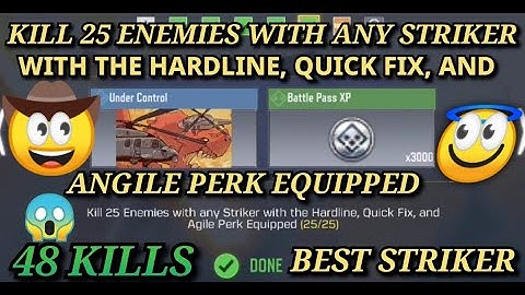 Kill 25 Enemies with any Striker with the Hardline Quick Fix and Agile Perk Equipped || CODM||