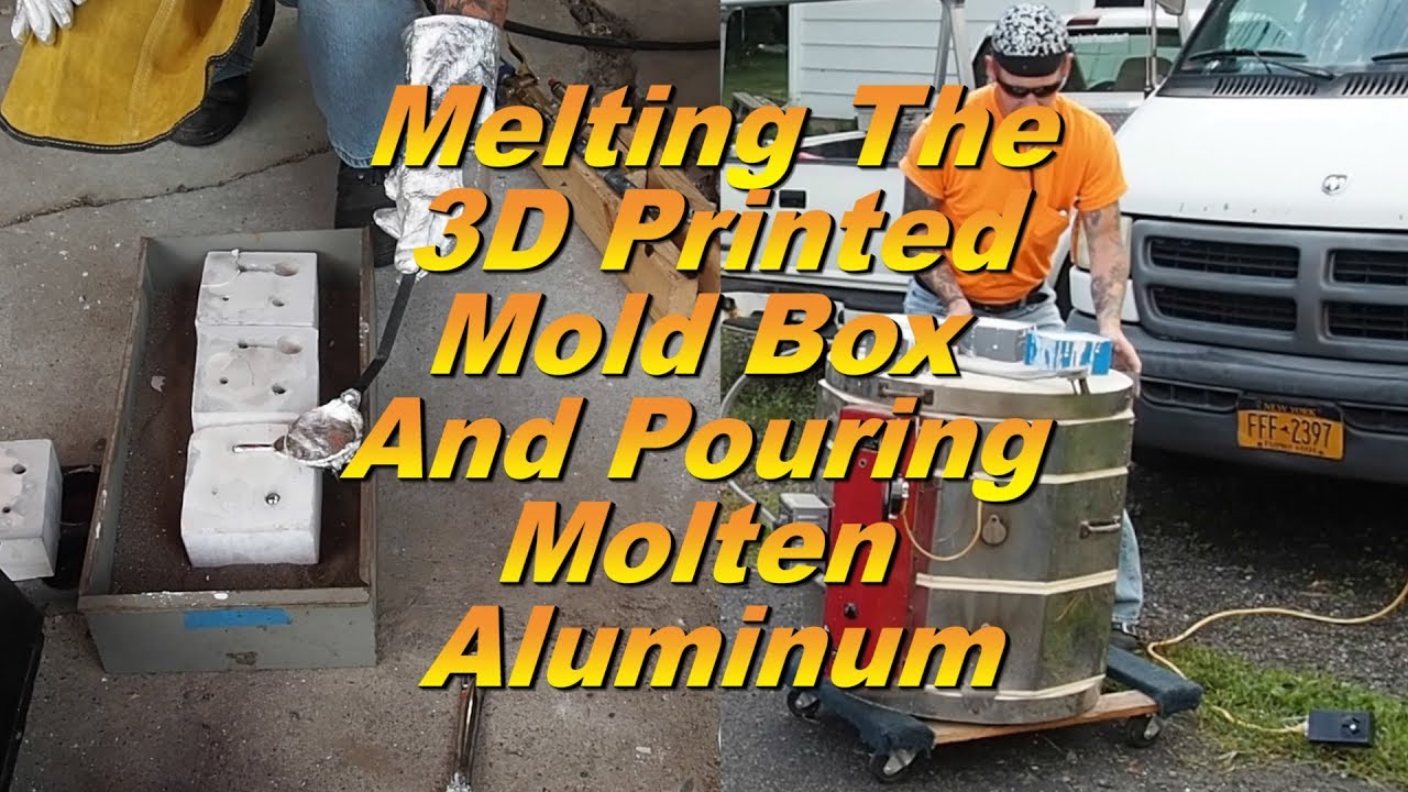 Melting the 3D Printed mold box and pouring Molten Aluminum/ Lost PLA