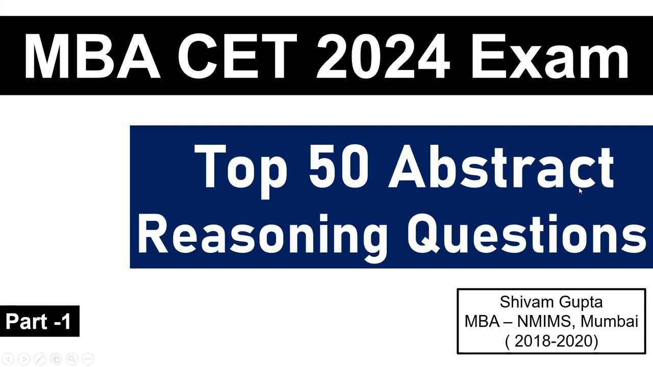 MBA CET 2024 Exam: Top 50 Abstract Reasoning Question Series  - Part 1 || Mission: JBIMS, Mumbai
