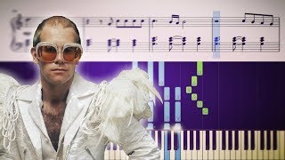 How to play piano part of Rocket Man by Elton John (sheet music) chords