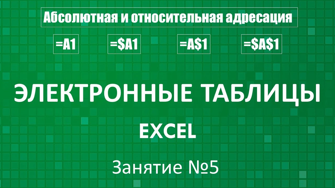 Электронные таблицы Excel :: Занятие №5 (Абсолютная и относительная адресация)