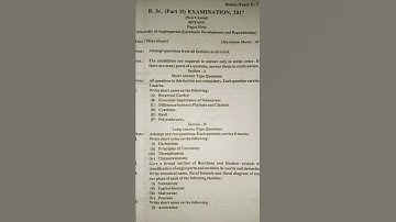 BSC 2 year botany previous year paper 2017 #bsc2yearBotanypreviousPaper