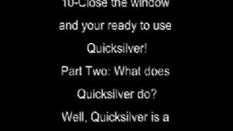 Quick Silver Tutorial