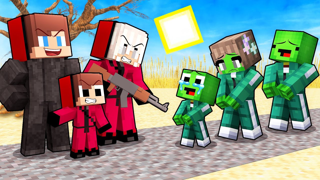 JJ Family Arrest Mikey Family in SQUID GAME - Maizen Minecraft Animation