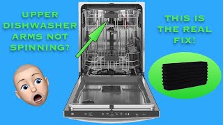 Dishwasher upper arms not spinning? This is the REAL fix!