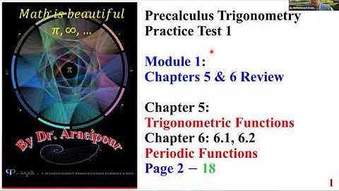 Math 111 Exam 1 Review Trigonometric and Periodic Functions
