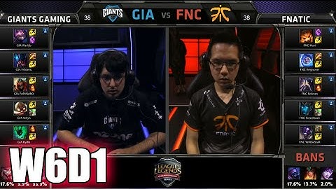 GIANTS vs Fnatic | S5 EU LCS Spring 2015 Week 6 Day 1 | GIA vs FNC W6D1G1 VOD 60FPS