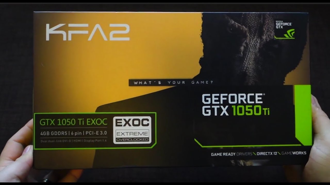 Review NVIDIA KFA GeForce GTX 1050 Ti EXOC, 4GB GDDR5, 128-bit - YouTube