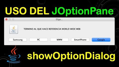Uso de JOptionPane.showOptionDialog en Java