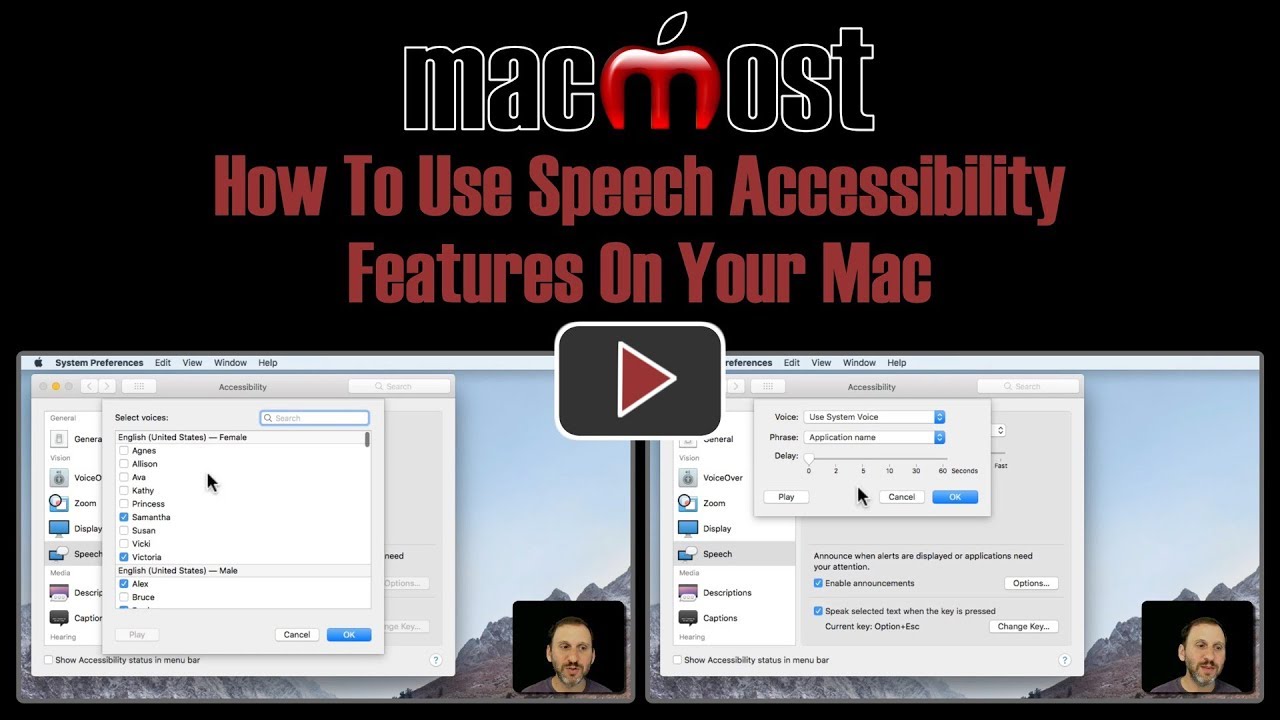 How To Use Speech Accessibility Features On Your Mac 1707 Youtube How To Use Speech Accessibility Features On Your Mac 1707 Youtube