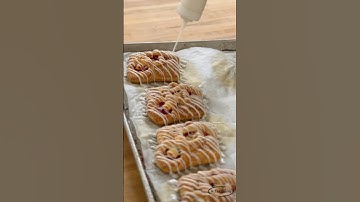 Raspberry & Cream Danish! #pastries #frenchpastry #madefromscratch  #danish #satisfying #stepbystep