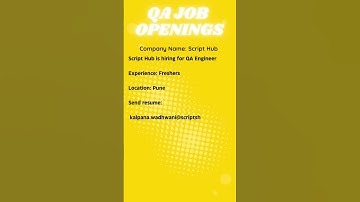 QA JOB OPENING FOR MANUAL TESTING  #automation #education #automationtesting #selenium #manualtester