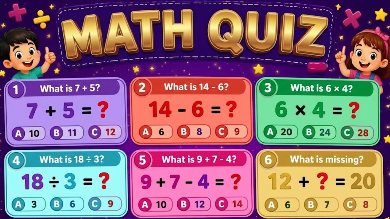 🎯🧠 Fun Math Quiz for Kids | Test Your Brain with Easy & Fun Questions ...