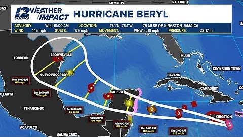 Hurricane Beryl heads for Jamaica on Wednesday as a category 4 storm