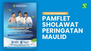 DESAIN PAMFLET SHOLAWAT PERINGATAN MAULID - CORELDRAW