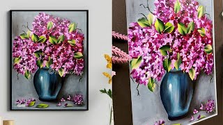 acrylic painting vase easy flower canvas beginners flowers beginner vases canvases landscape tutorials