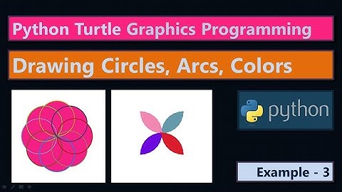 Python Turtle Graphics Program Example 3 | Circle Arcs Random color fillcolor | #highblix