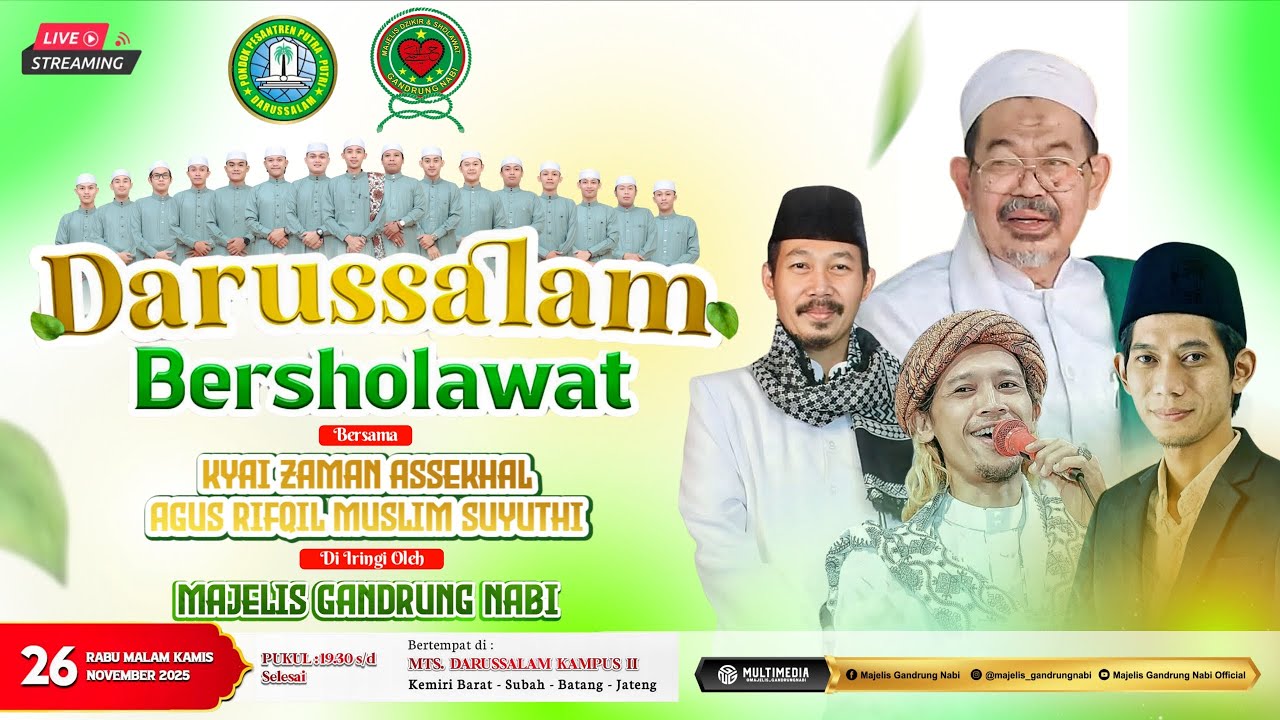 🔴🔵[LIVE] DARUSSALAM BERSHOLAWAT BERSAMA MAJELIS GANDRUNG NABI