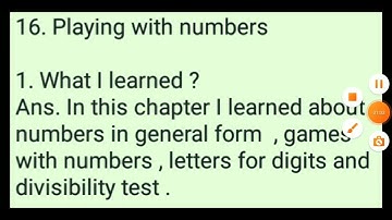 NCERT class 8 math learners diary chapter 16 . playing with numbers