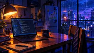 90 MINUTES Late Night Lofi 🌧️ Rainy Coding Session for Your Side Project