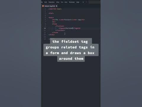 Howo to use the fieldset tag in HTML #html #fieldsettag #fieldset # ...