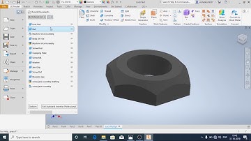 Autodesk Inventor-2020 Washer,Nut,Lock Nut of Machine Vice