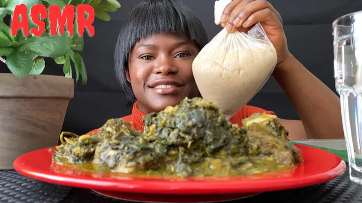 ASMR MUKBANG | BITTER LEAF SOUP WITH FUFU (WHEAT) | NIGERIAN FOOD ASMR.