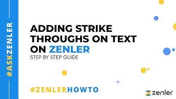 #askzenler - Adding Strike Throughs to your Text on Zenler 🔥