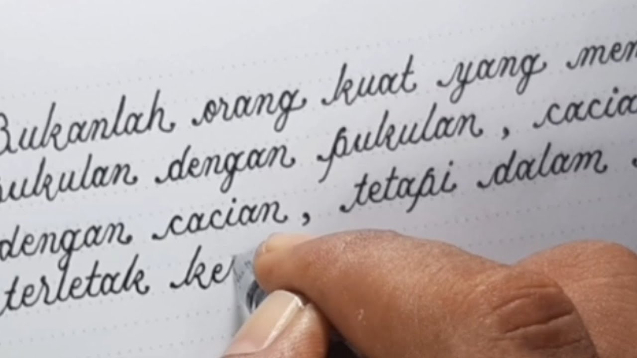 BELAJAR MENULIS RAPI || DIAM ADALAH KEKUATAN || CURSIVE HANDWRITING ...