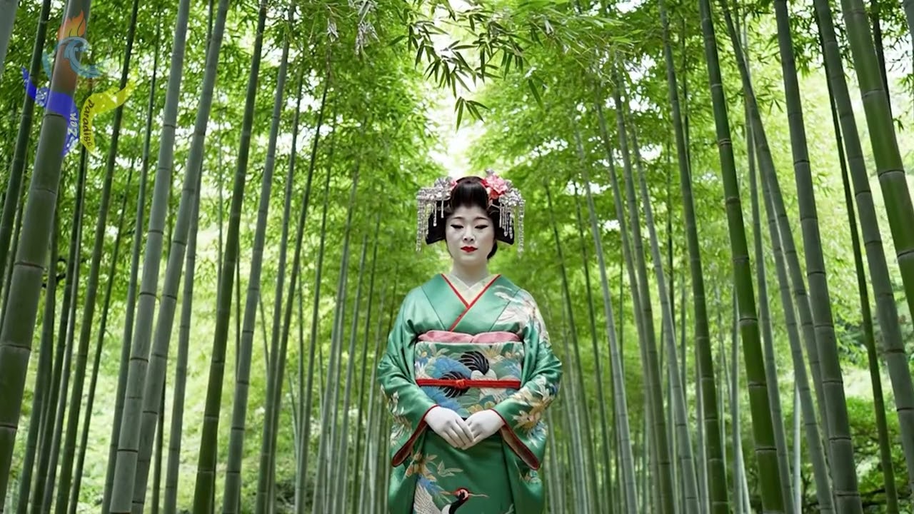 Bamboo Grove Stillness • Geisha in Vertical Silence • Zen Ambient Flow