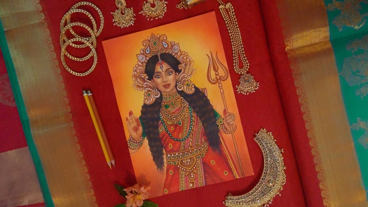 Goddess Durga Painting | Water Colours | Navaratri 2020