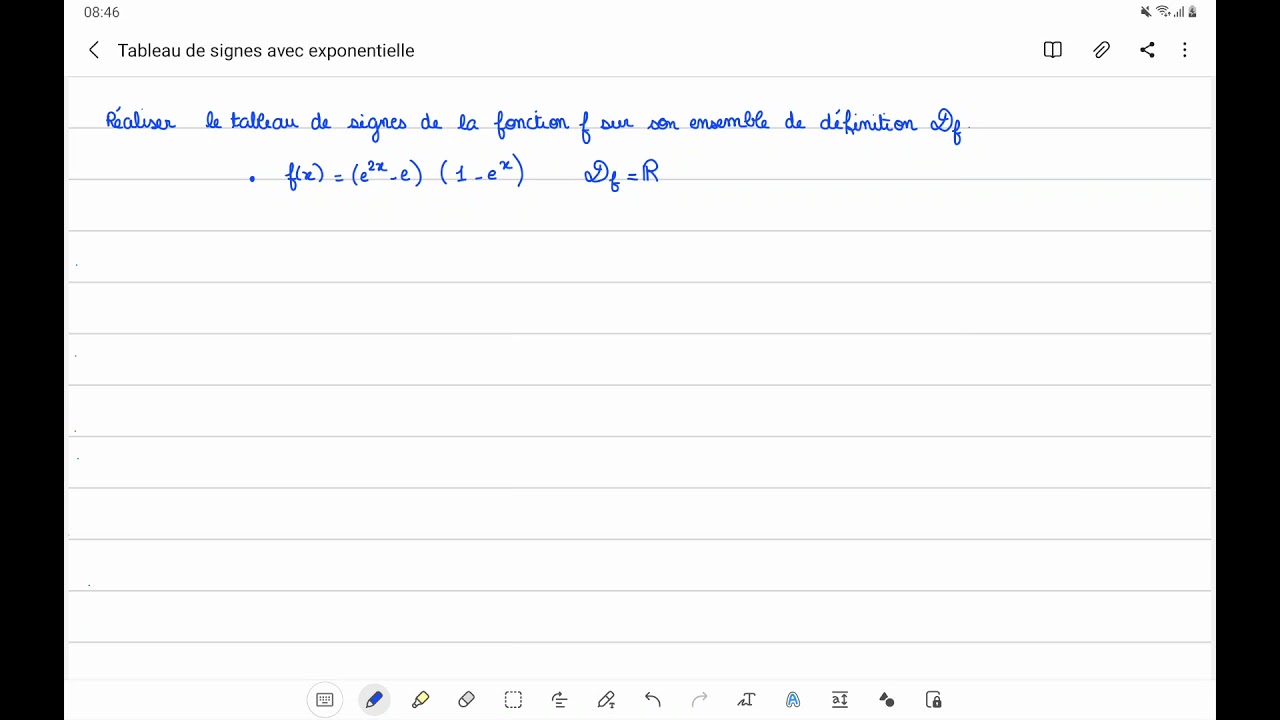 Term : tableau de signes avec exponentielle