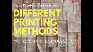 Different Printing Methods - Print Production I 2nd Lecture Part 1