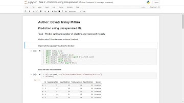 Task 2 Prediction using Unsupervised ML Jupyter Notebook TSF