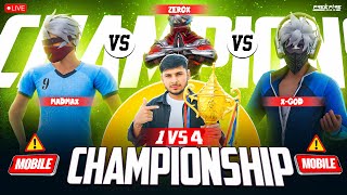 1 vs 4 CHAMPIONSHIP 🏆 NG MOBILE 📱  FT- ZEROX, X-GOD, MADMAX #nonstopgaming #freefire- Free fire live