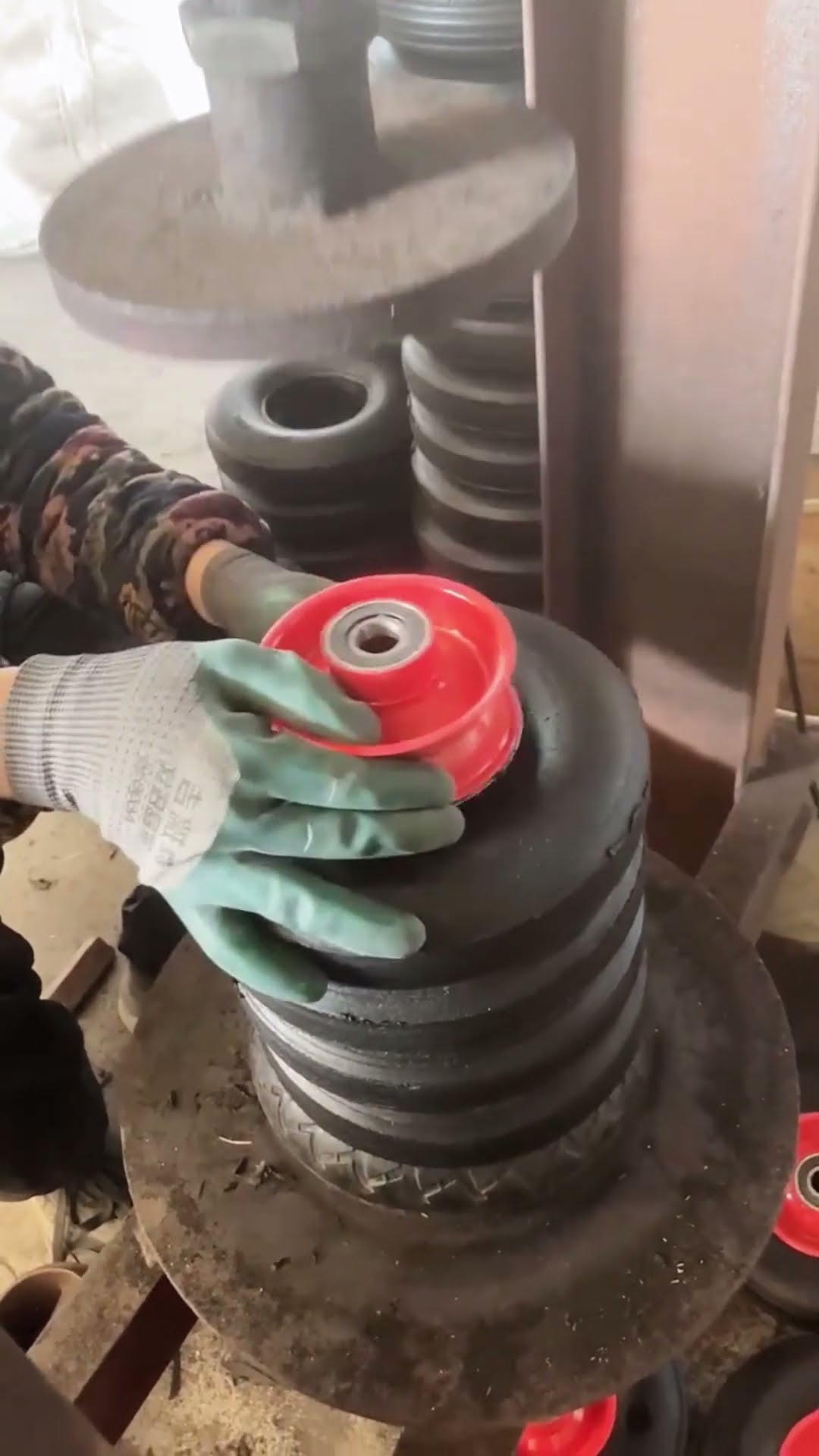 Small wheel assembly process- Good tools and machinery make work easy
