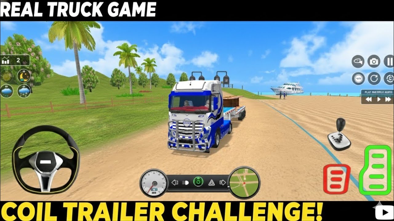 Real Truck Game Truck Driving  coil trailer 