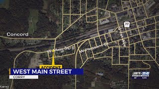 Two dead, one injured after single-car accident in Corry overnight