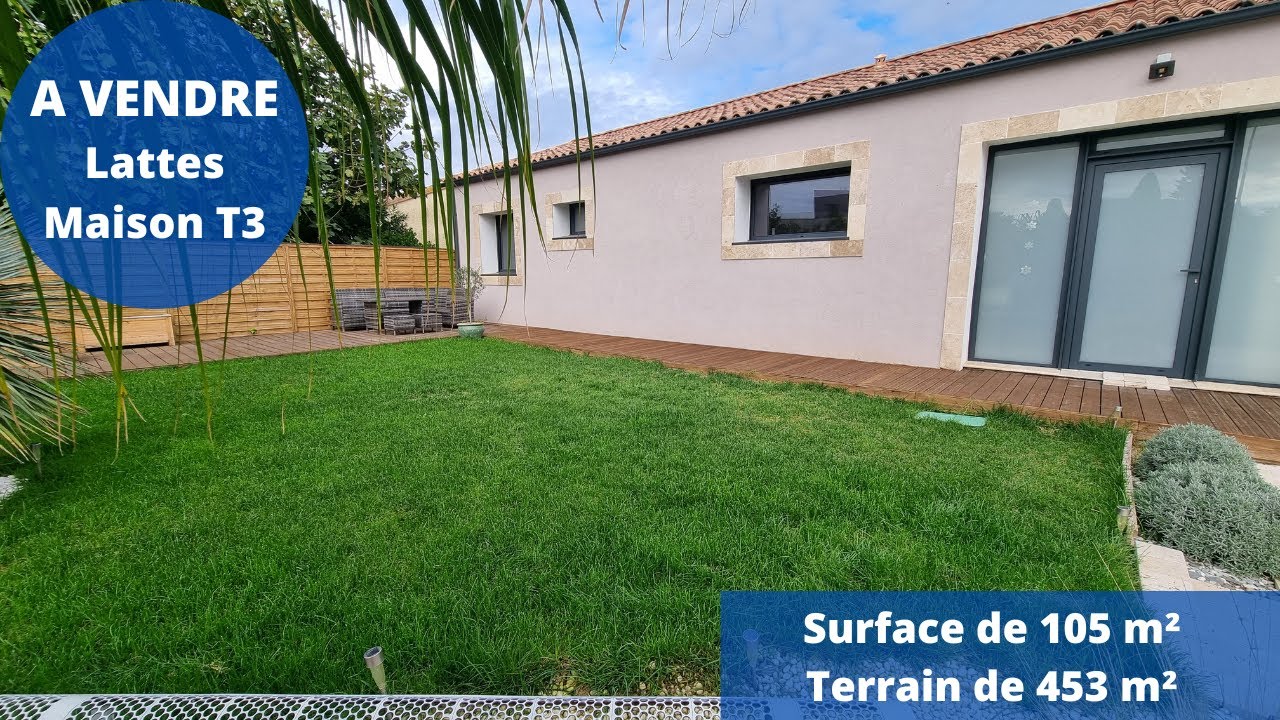 A VENDRE - Maison plain pied T3 de 105m² - Lattes - Maurin