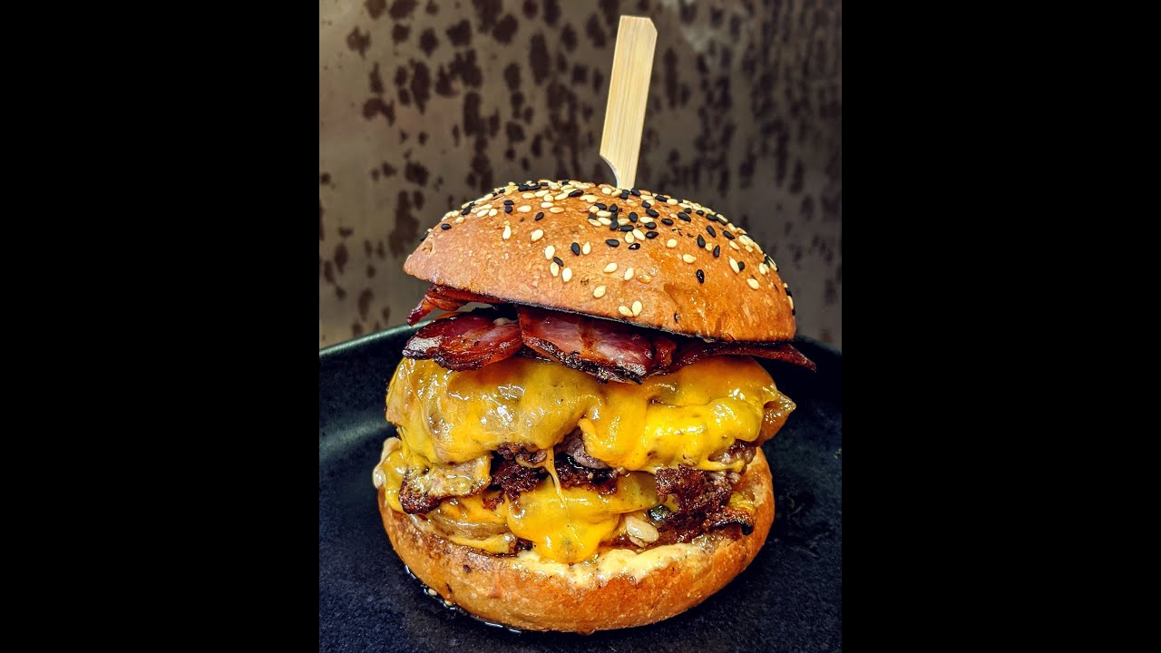 Smashed cheeseburger robata style / Чизбургер на робате